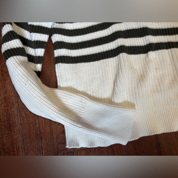 Kut from the Kloth Noley Quarter Zip Sweater - Off White/Olive - Small - Picture 6 of 8